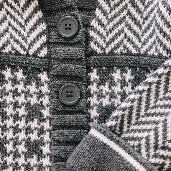 cc bates Knitted Girl's Dress, Grey and White Houndstooth 18M - Picture 4 of 6